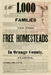 1,000 families can find free homesteads in Orange County, Florida, 1876