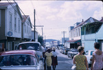 A Busy Street with Pedestrians and Vehicles in Saint John, Antigua
