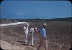 Three men in a field near Hatchet Bay, Eleuthera, Bahamas