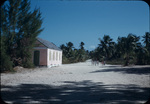 A group of children near a pink building on Staniard Creek, Andros, Bahamas