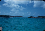 View of small islands near the Exumas, Bahamas