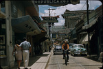 Busy business street in Santiago de Cuba