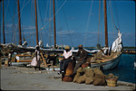 Boats docked at the wharf market, Nassau Harbor, New Providence, Bahamas