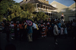 Jonkonnu festival paraders marching down Bay Street, New Providence, Bahamas