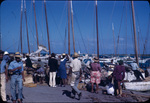 People gathered at the wharf market in the Nassau Harbor, New Providence, Bahamas