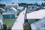 A view of Parliament Street and houses on Green Turtle Cay, Abacos, Bahamas