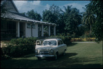 A car parked near the Rebellion Inn in Saint Mary, Jamaica