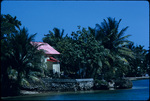 Rear view of a red roofed house near Lucea, Hanover, Jamaica