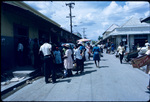 A busy street market in Spanish Town, Saint Catherine, Jamaica