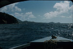 View of coastline and mountains from a boat near Saint John, Virgin Islands