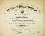 Orlando High School Diploma for Annie Mildred McNeil