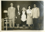 Church Play: Five Cast Members on Stage of New School, Early 1950s