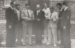 Church Officers Meet Outside the New Brick Church, 1939