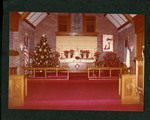 Chancel of the 1957 Brick Church, Decorated For Christmas, c. 1970-80s