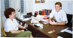 Vicar Meets with Church Office Manager. 1990