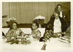 Florence Roane, Evelyn Sharp, and guests