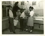 Helen Wright Jackson with Keyser Elementary students