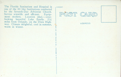 Postcard Orlando FL - Florida Sanitarium and Hospital