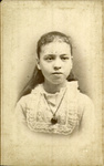 Photographic portrait of Clara Louise Guild as a young woman when she was living in Boston.