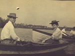 Stetson University students boating at Pine Woods Lake, near DeLand, Florida