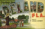 Postcard of DeLand and Stetson University Campus