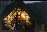 Faceted glass windows in new St. Luke's sanctuary. 1993