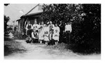Slavia families enjoying crop of oranges, mid-1920s, Black and White