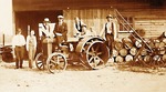 Tractor power at Mikler Barn, c. 1920s, Enhanced