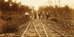 Slavia Colony Co. investors on RR tracks, 1911