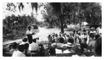 Outdoor worship at the picnic grounds, c. 1947