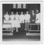 Confirmation Class of 1955, with Pastor Stephen Tuhy