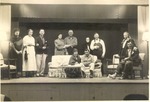 Church play, late 1940s; cast photographed on stage