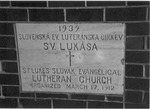 Cornerstone of Brick Church erected in 1939