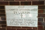 Cornerstone of Brick Church erected in 1939