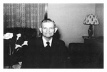 Andrew Duda, Sr. with calla lilies, c. 1950s
