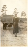 Julia Jakubcin with truck on a Slavia farm, late 1930s