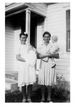 Sue Mikler Colbert and Katie Mikler Duda with small children, 1942, Black and White