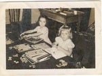 Books and puzzles in first school, October 17, 1946