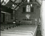 Interior of the (expanded in 1957) brick church in 1990