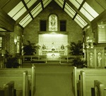 Chancel area of 1957 church, as it appeared before revision in 1986