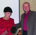 Jaroslav Duda, Jr. presents historic Bible to his American cousins. June 2009, Enhanced Image
