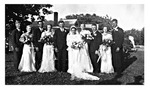 Wedding party for marriage of Ferdinand and Anna Duda, June 12, 1938, Black and White