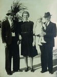 Michael Mikler, st, with first grandchild and her parents, 1941, Enhanced