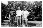 Johnny Mikler with friends on the Michael Mikler farm. 1930s, Black and White