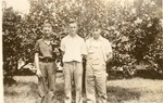 Johnny Mikler with friends on the Michael Mikler farm. 1930s, Original