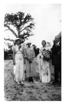 Bride, Elizabeth Mikler Duda, with parents and sister, July 9, 1939, Black and White