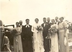 Tesinsky wedding party leaves church grounds, Aug. 21, 1938, Original