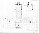 Blueprint for Main Floor Plan of expanded brick church. 1956