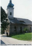 Exterior and interior views of Duda Family's ancestral church in Adamovske Kochanovce, Slovakia