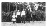 Paul Lukas, Sr. Family, with Paul. Jr. on horse c.1920, Black and White